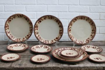 catalog photo of Temp Tations floral lace basketweave chocolate brown plates set for 4, hard to find! 